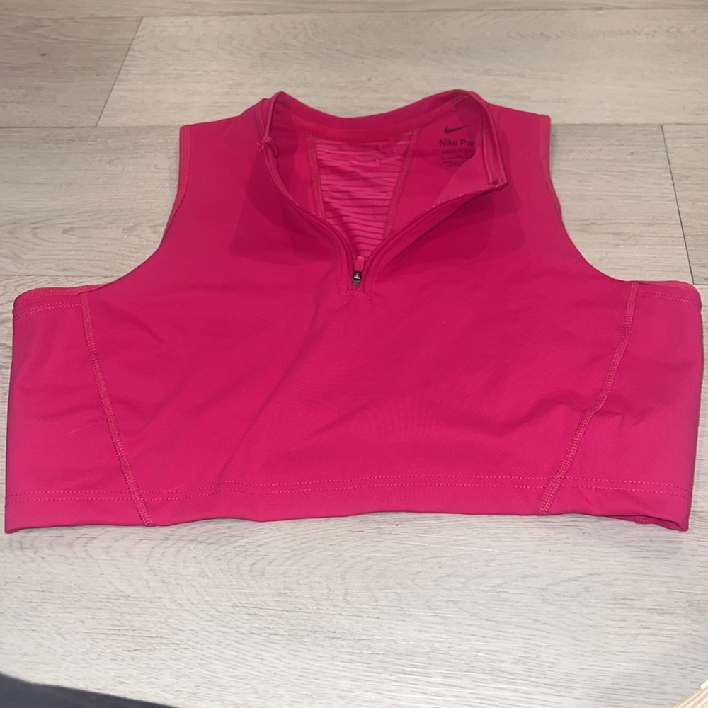 Nike Pink Cut Out Crop Tank Top workout size xl